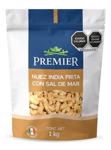 Nuez De La India 1kg Con Sal D Mar Snacks Saludables Premier