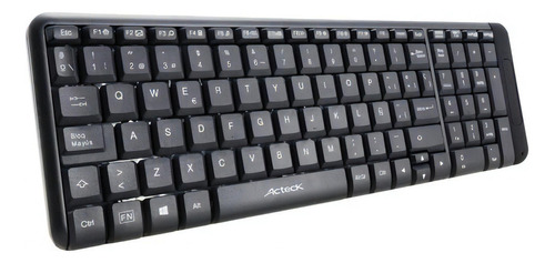 Teclado Acteck Inalambrico Nano Multimedia Usb Negro Ac-9166