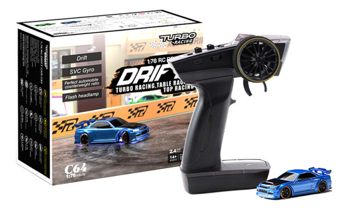 Coche Turbo Racing 1:76 C64 Rc Drift Azul