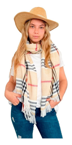 Imagen 3 de 8 de Pashmina Crema Y Negra