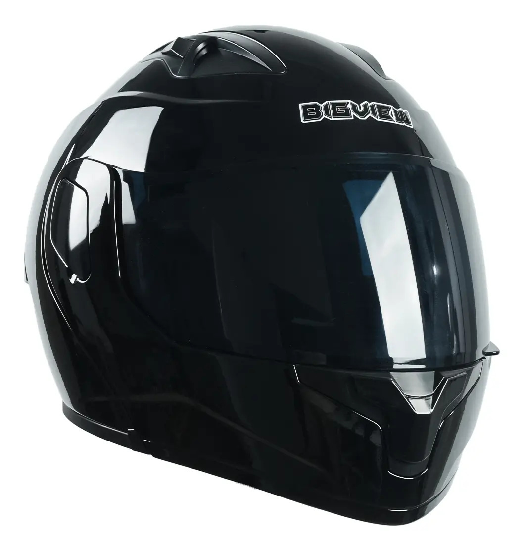 Casco Moto Abatible Certificado Negro Brillante Talla M para Motocicleta Bigview BCH103