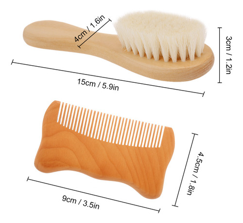 Kit De Escova Pente Para Bebê 2 Peças/conjunto Massageador