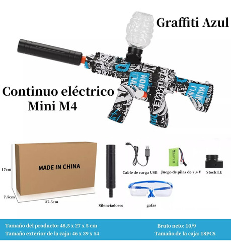 Pistola De Hidrogel Eléctrica M4 Mini Premium Automatica