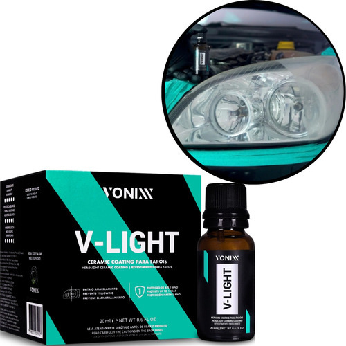 Vitrificador Para Faróis V-light 20ml Vonixx Revestimento