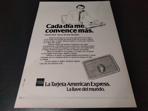 (pb725) Publicidad Clipping Tarjeta American Express