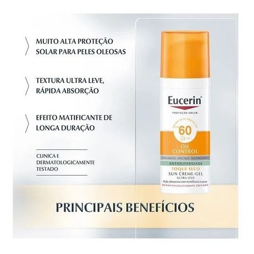 Protetor Solar Eucerin Sun Oil Control 125ml Fps 60