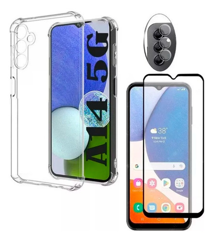 Capa Capinha + Película Vidro 3d+ Pl Camera P/ Galaxy A14 5g