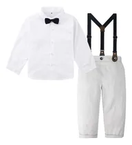 Comprar Traje De Bebé Niño Camisa Pantalones Con Tirantes Conjuntos