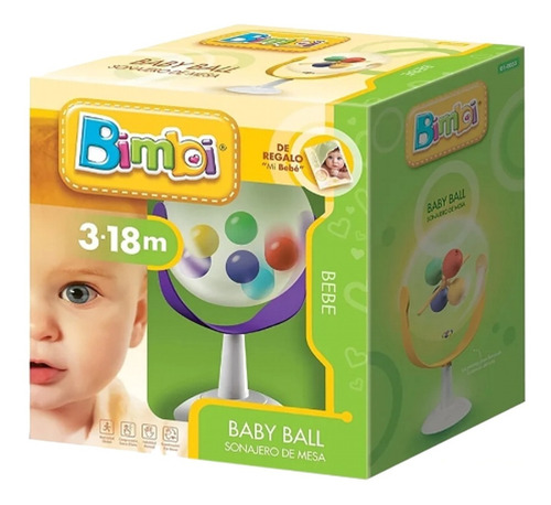 Imagen 3 de 4 de Sonajero De Mesa Con Sopapa Bimbi Baby Ball 3 A 18 Meses