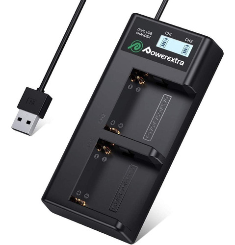 Cargador Powerextra, Para Doble Batería, Pantalla Lcd, Usb