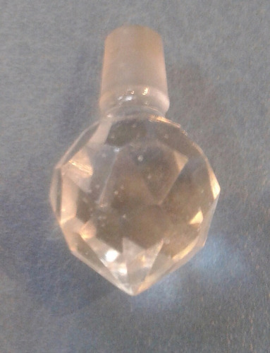 Antiguo Tapon Cristal Facetado 30 Mm X 15 Mm 6 Mm Perfumero