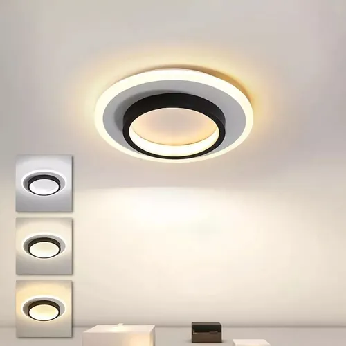 Lámpara De Techo Moderna 265v 32w Luz De 3 Colores Redonda