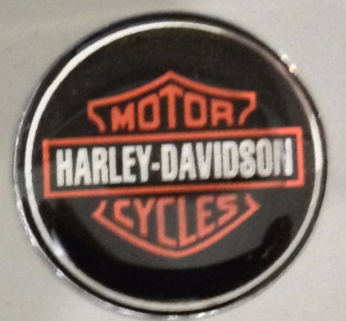 Adesivo Harley Davidson Escudo Laranja Redondo 2 Cm T3at