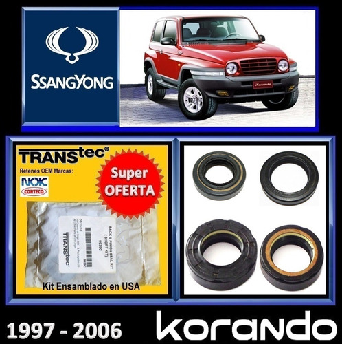 Korando 1997-2006 Kit Reparar Cremallera Dirección Hid Mando