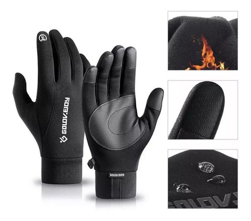 Imagen 3 de 7 de Guantes Moto Invierno Para Uso De Celular Adulto Ciclismo