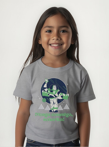 Pixar Playera Infantil Toy Story Buzz Modo Español Oficial