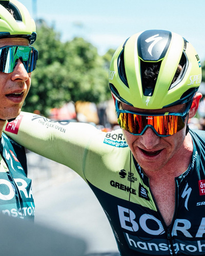 Lentes De Ciclismo Koo Demos Bora Hansgrohe Metallic Verde/rojo Claro
