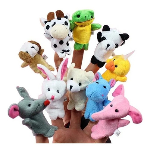 Imagen 3 de 6 de Titeres De Animales Para Dedo Pack De 10 Surtido Peluche