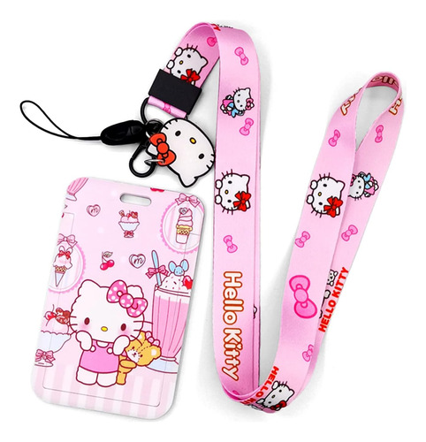 Llavero De Hello Kitty Bonito Porta Tarjetas De Identif...