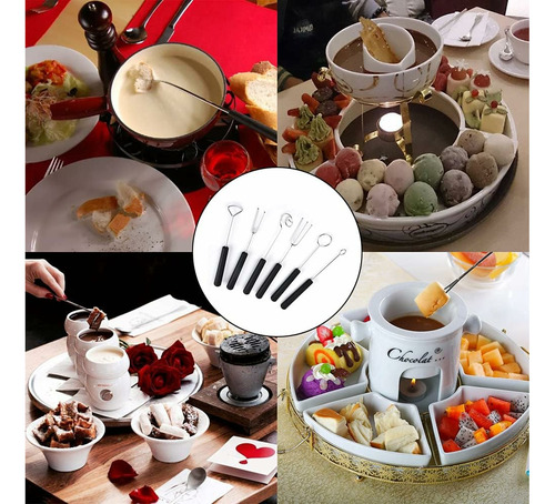 Juego De Tenedores Para Fondue De Acero Inoxidable, 6 Piezas
