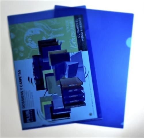 Carpeta En L A4 Color Azul Paquete De 10 Unidades