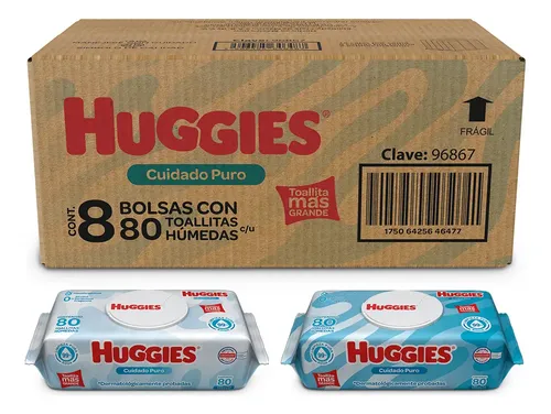 Toallitas Huggies Cuidado Puro · 8 paquetes