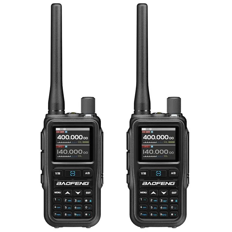 2 Radios Walkie Talkie Baofeng Uv5r Mini Banda Aérea Vhf/uhf 5w, Replicación De Frecuencia, Programación De Aplicaciones, Carga Usb-c, Negro