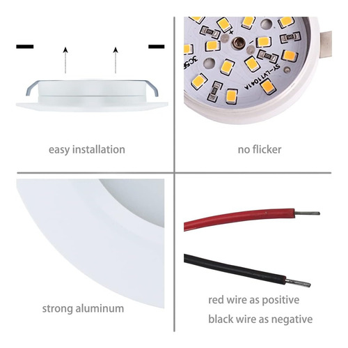 Plafon Led Spot Bote Integral De 9 W, 12 Cm De Diámetro 4pcs