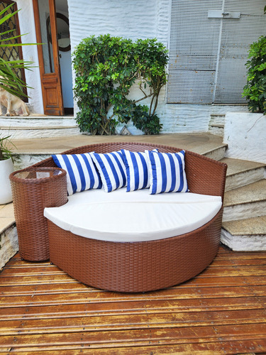 Sofá Chaise Dubai 1.60cm Fibra Sintética Vime Área Externa