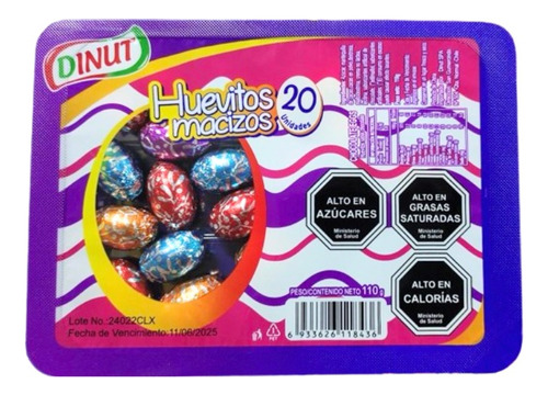 Huevitos De Chocolate Macizos Bandeja De 20 Unidades