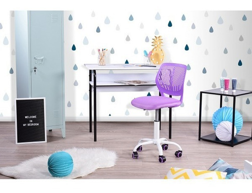 Silla De Oficina Altura Ajustable Carnation Púrpura Moderna