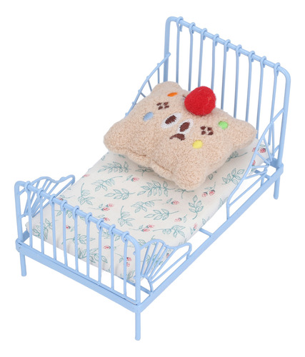 Cama Doll House Bed 1:12 Con Estructura Metálica En Miniatur