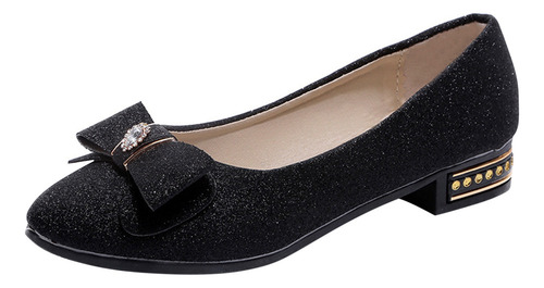 Zapatos Sin Cordones Planos Y Tacón Bajo Con Punta De Lazo P