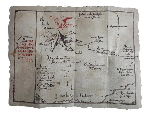 Imagem 1 de 2 de Mapa Montanha Solitária | Oficial | O Senhor Dos Anéis Lotr