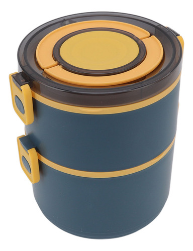 Almoço Térmico Azul Empilhável De 1600 Ml, 2 Níveis, Grau Al