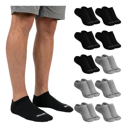 Kit 10 Pares Meia Invisível Soquete Algodão Confortável Mash 5 Cinzas - 5 Pretas Meia Invisível Meia Cano Curto Meia Masculina Meia Feminina M ( 34 A 38 ) Meia Masculina Meia Feminina Meia Algodão