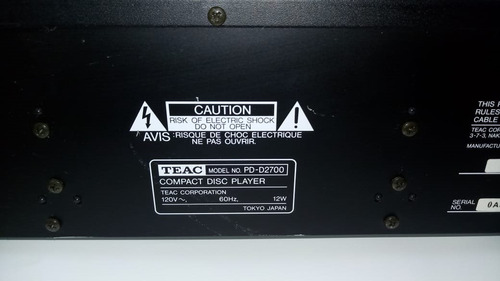 Cd Player 5 Discos Teac Pd-d2700 (sem Controle)