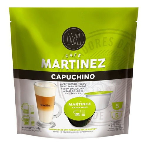 Cápsulas Café Martinez de Capuchino Compatibles Con Máquinas Dolce Gusto