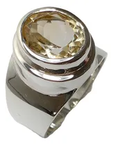 Comprar Anel Em Prata 950k Com Citrino Fac. Natural 10x12mm