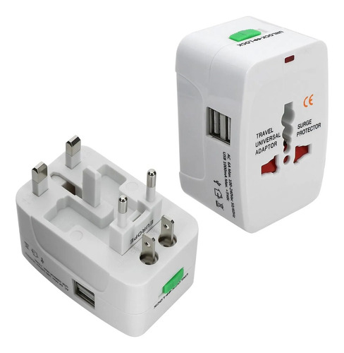 Adaptador Internacional Enchufe Universal 110v 220v + 2 Usb