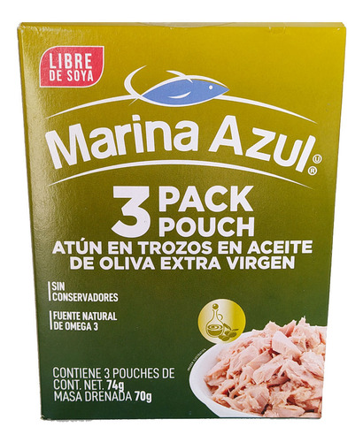 Atun Marina Azul Aceite De Oliva Pouch 3 Pack 222gr