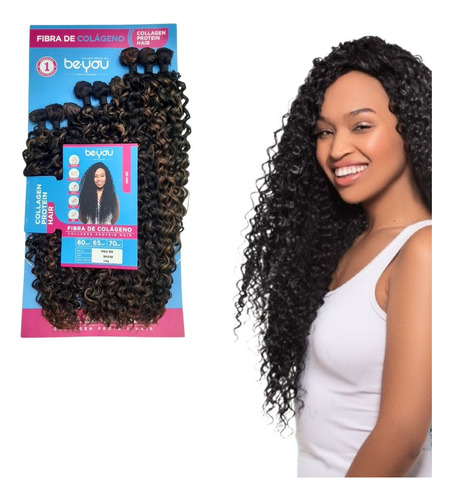 Cabelo Fibra De Colágeno Cacheado Meu Bb Be.you 70 Cm 310 Gr
