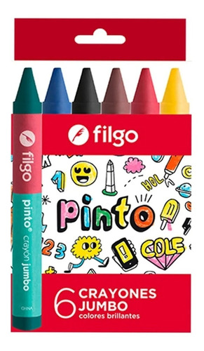 Crayones Jumbo  Filgo X 6 Colores Pack X 24 Cajitas