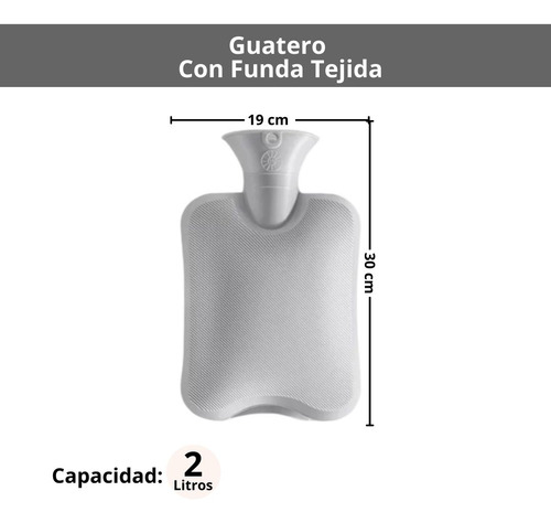 Guatero Bolsa De Agua 2 Litros Con Funda Térmica