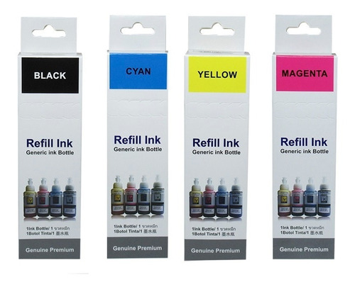 Kit 4 Tintas Premium Refill L800 L805 L810 L850 L1800