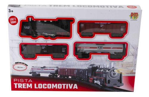 Pista Trem Locomotiva Brinquedo 3 4 5 6 7 8 9 Anos Som Luz