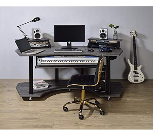 Acme Furniture Eleazar Music Recording Studio Desk, Black Oa