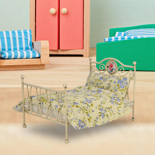 Modelo De Cama De Casa De Muñecas 1:6, Muebles De B