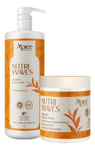 Kit Shampoo 1l E Máscara 500g Nutri Waves Apse Cosmeticos