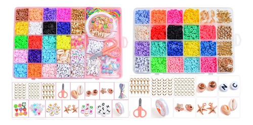 Pacote Com 2 Contas De Argila Heishi De Disco Redondo Plano